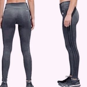 Adidas Climate 3 Stripes Leggings in Dark Grey and Black Size Medium